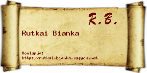 Rutkai Bianka névjegykártya